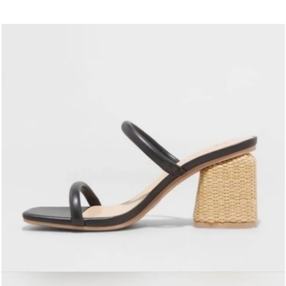 Nwot rattan block heel sandals - Picture 3 of 11